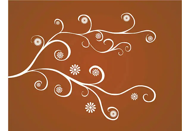 Vector illustration of Flower Swirls 2