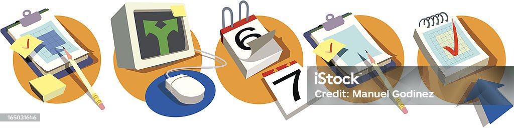 Iconos de Control 1 - arte vectorial de Calendario libre de derechos