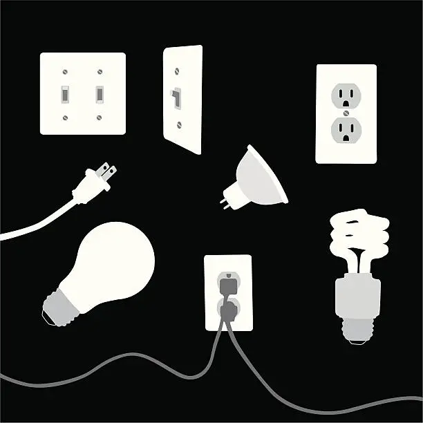 Vector illustration of Electrical Elements Vector