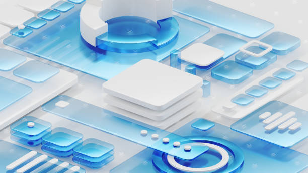 istock White podium surrounded with 3d digital abstract elements. An abstract modern background for business, finance or tech presentation 1650318760