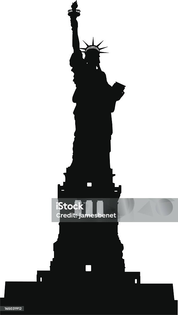 Liberty Statue Silhouette (Vektor - Lizenzfrei Freiheitsstatue Vektorgrafik