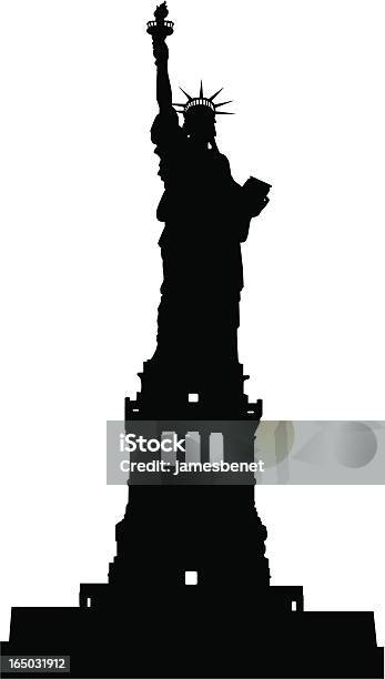 Ilustración de Estatua De La Libertad De Silhouette Vector y más Vectores Libres de Derechos de Estatua de la Libertad - Estatua de la Libertad, Vector, Silueta