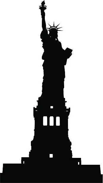 Vector illustration of Liberty Statue Silhouette (Vector)