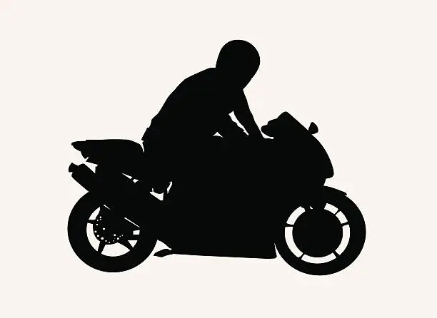 Vector illustration of Guy on Motorcycle  ( Vector )