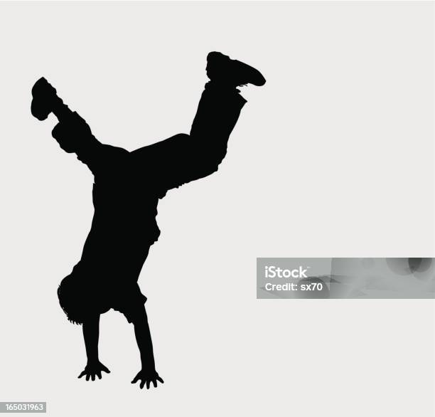 Breakdancer Vector - Arte vetorial de stock e mais imagens de Dançar - Dançar, De cabeça para baixo, Rua