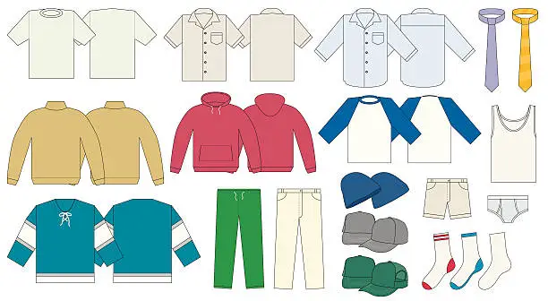 Vector illustration of Men's Clothing Template - Vector