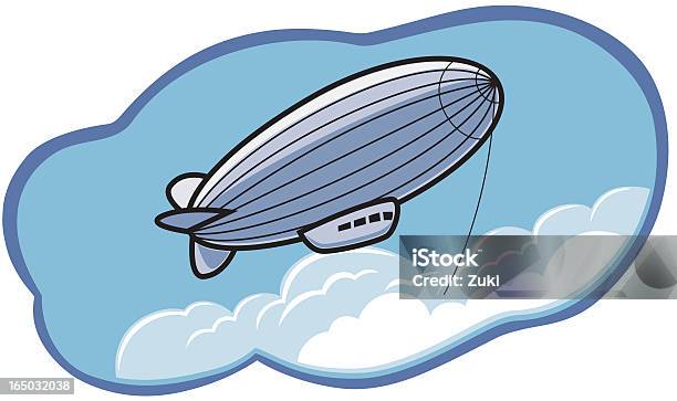 Blimp In The Clouds Stock Illustration - Download Image Now - Blimp, Flying, Helium