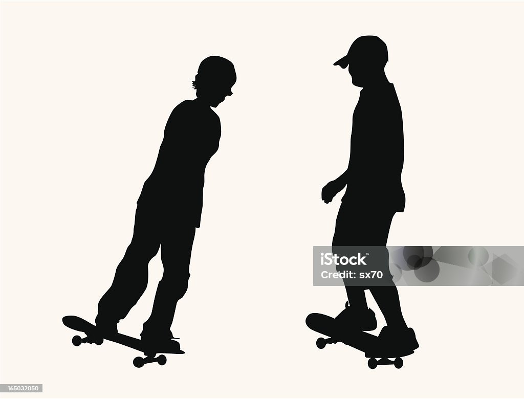 Sportliche Skateboard-Jungen ( - Lizenzfrei Aktivitäten und Sport Vektorgrafik