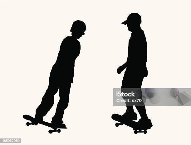 Desportivo Skate Meninos Vector - Arte vetorial de stock e mais imagens de Amizade - Amizade, Atividade, Atividade Recreativa