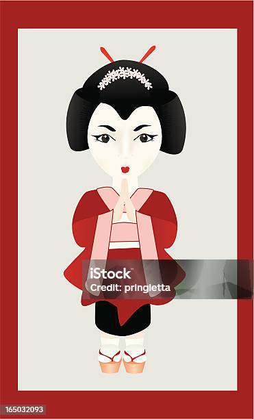 Geisha Fillejpeg Inclus Vecteurs libres de droits et plus d'images vectorielles de Kimono - Kimono, Geisha, Japon