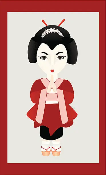 Vector illustration of Geisha Girl - incl. jpeg