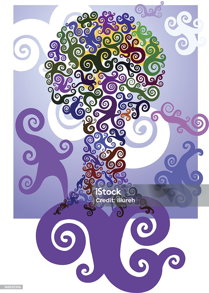 curly mistica albero - arte vettoriale royalty-free di Albero