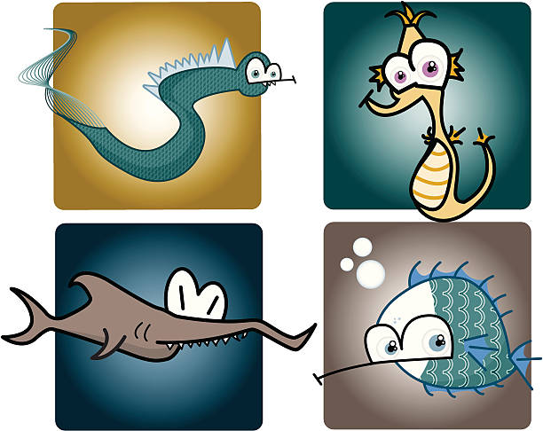 Aquatimals (vector-ahoy) vector art illustration