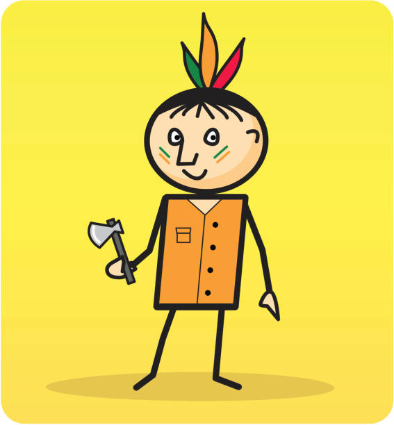 Boy Playing Boy dressed up as an Indian boy getting dressed for school stock illustrations