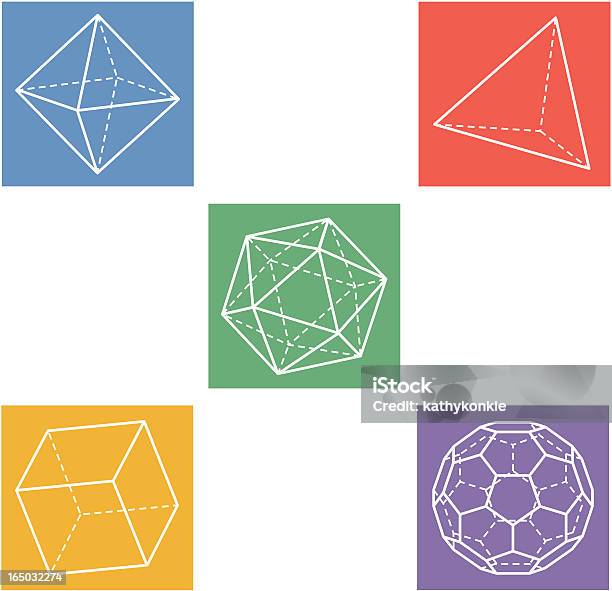 Icônes Géométriques Vecteurs libres de droits et plus d'images vectorielles de Dodécaèdre - Dodécaèdre, Forme tridimensionnelle, Cube