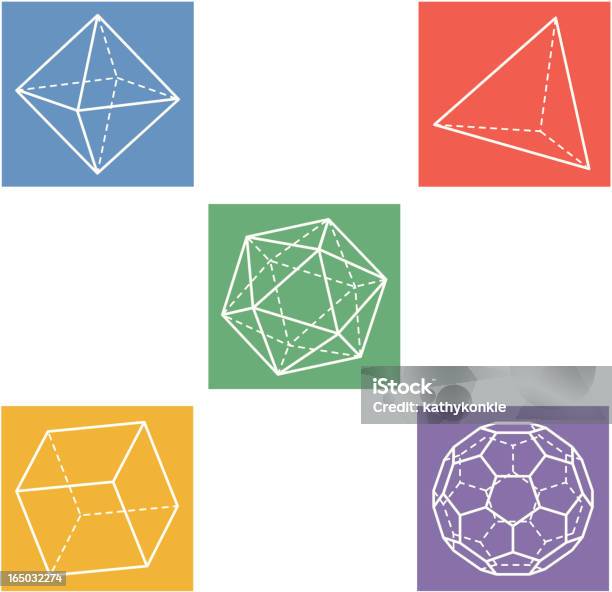 Geometric Ícones De - Arte vetorial de stock e mais imagens de Dodecaedro - Dodecaedro, Tridimensional, Ciência