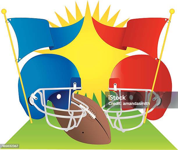 Торжество Футбола — стоковая векторная графика и другие изображения на тему Американский футбол - Американский футбол, Американский футбол - мяч, В сеточку