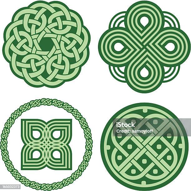 Celtic Ornamenti Vettore - Immagini vettoriali stock e altre immagini di Nodo celtico - Nodo celtico, Cerchio, Stile celtico