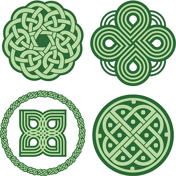 셀틱 장식품 (벡터 - celtic knot illustrations stock illustrations