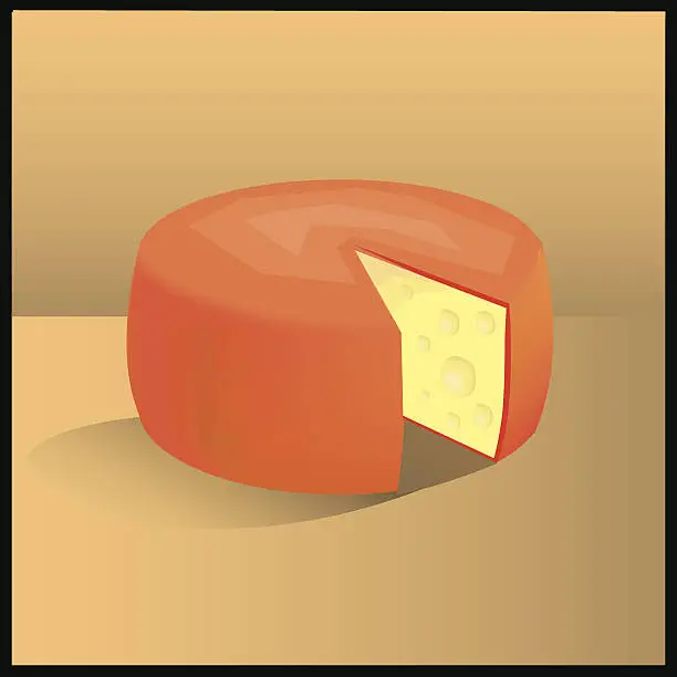 Vector illustration of Cheese Wheel