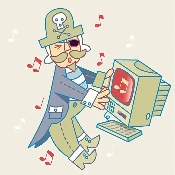 Vector illustration of Music Pirate