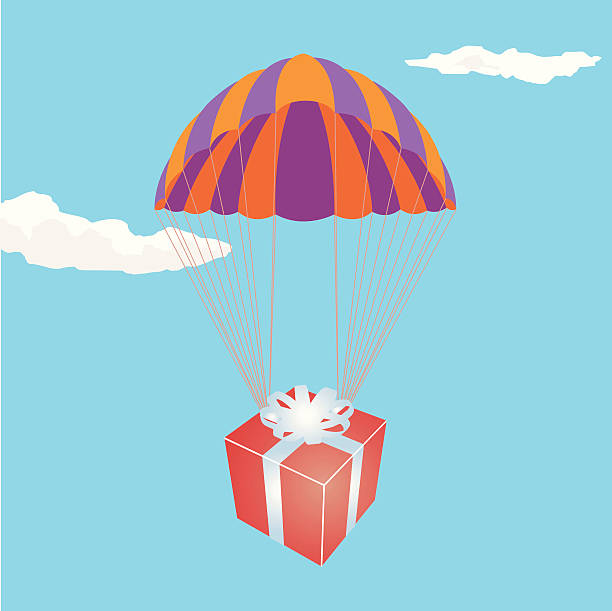 ilustrações de stock, clip art, desenhos animados e ícones de oferta de cima - parachuting open parachute opening