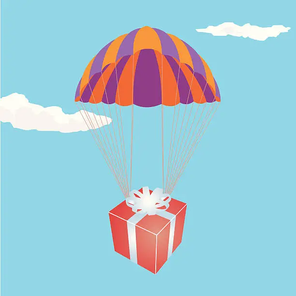 Vector illustration of Gift from above