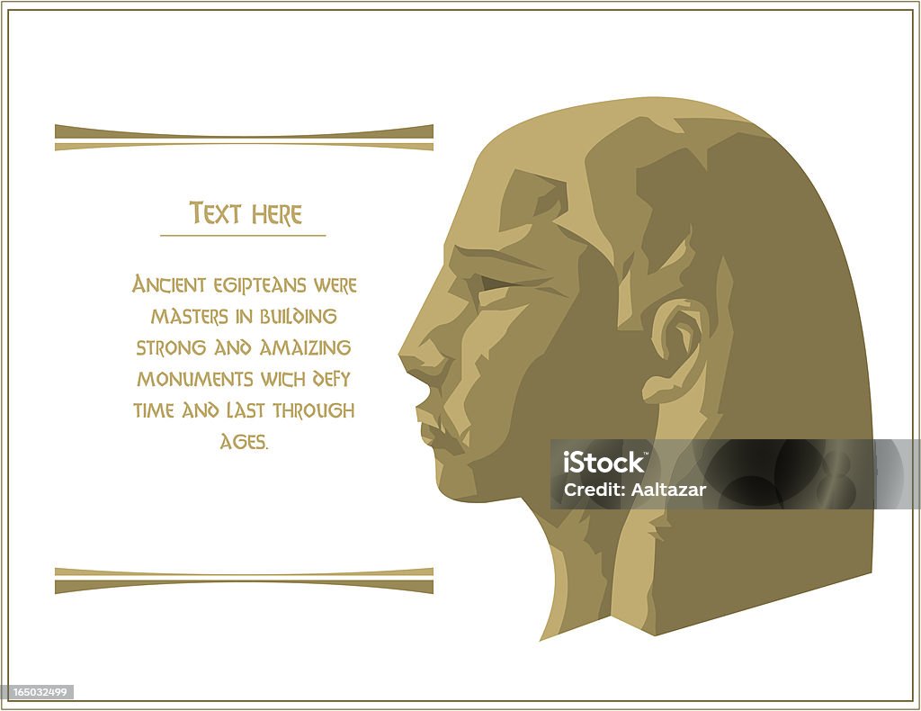 Pharaoh Head From Imagination Fictive portrait resembling one of an ancient pharaoh. Abandoned stock vector