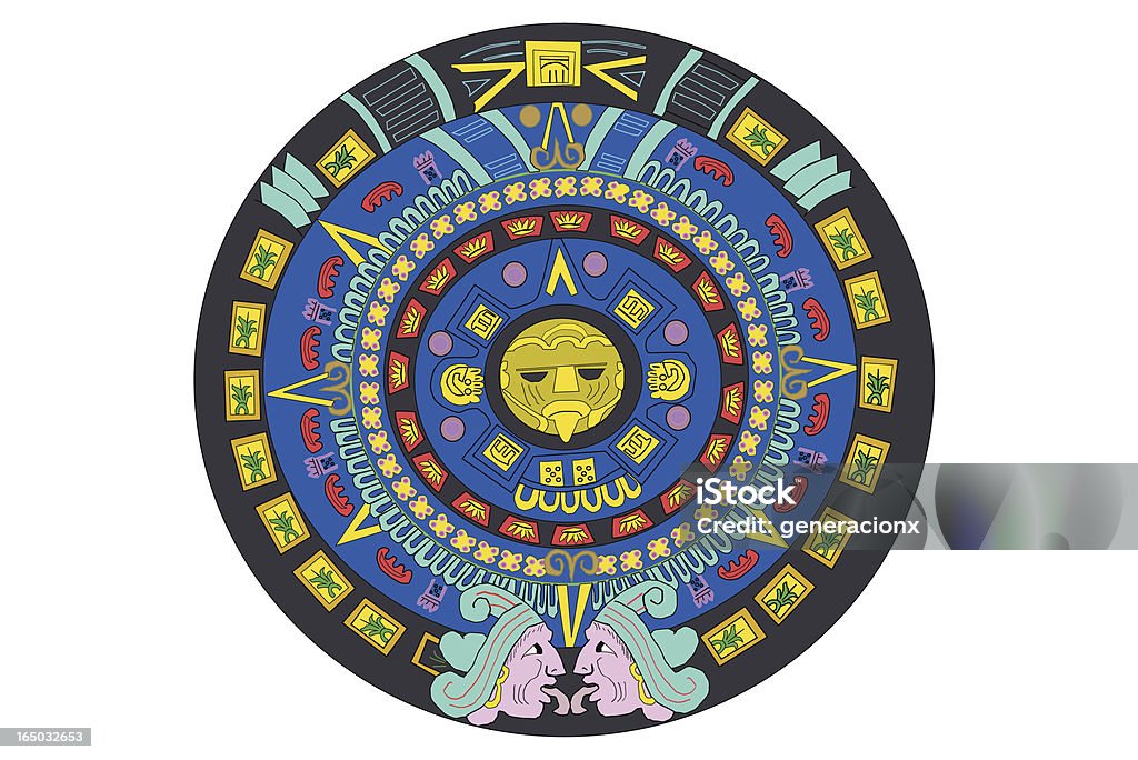 Calendario Aztec - arte vectorial de Azteca libre de derechos