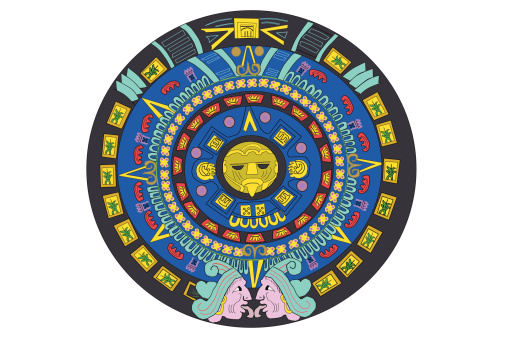 Aztec Calendar Tech Aztec Calendar Stock Illustration - Download Image Now - Aztec ...