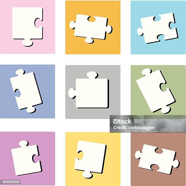 Pastellfarbene Puzzle Plätze Vektorillustration Stock Vektor Art und mehr Bilder von 8-9 Jahre - 8-9 Jahre, Blau, Fitnesstraining