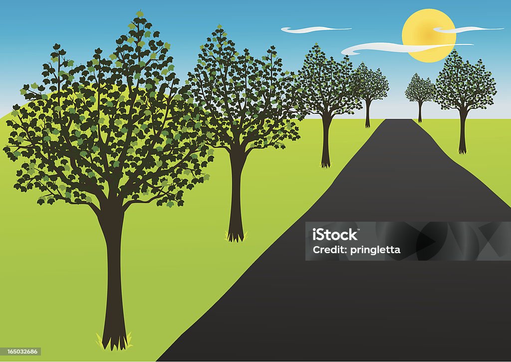 Four Seasons, été Road-jpeg inclus - clipart vectoriel de Août libre de droits