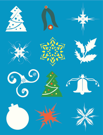Design Elements: Christmas Accents, Symbols, Cards, Ornaments, Decorations, and Holiday Themes