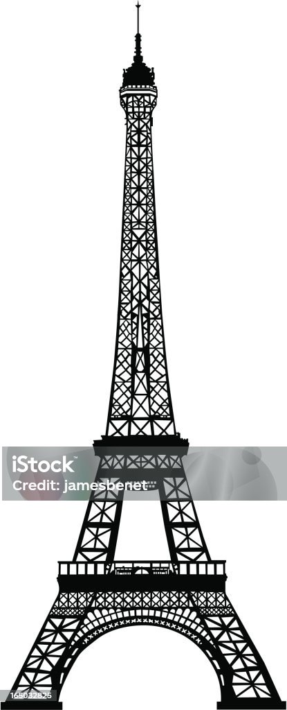 Silhouette de la Tour Eiffel - clipart vectoriel de Tour Eiffel libre de droits