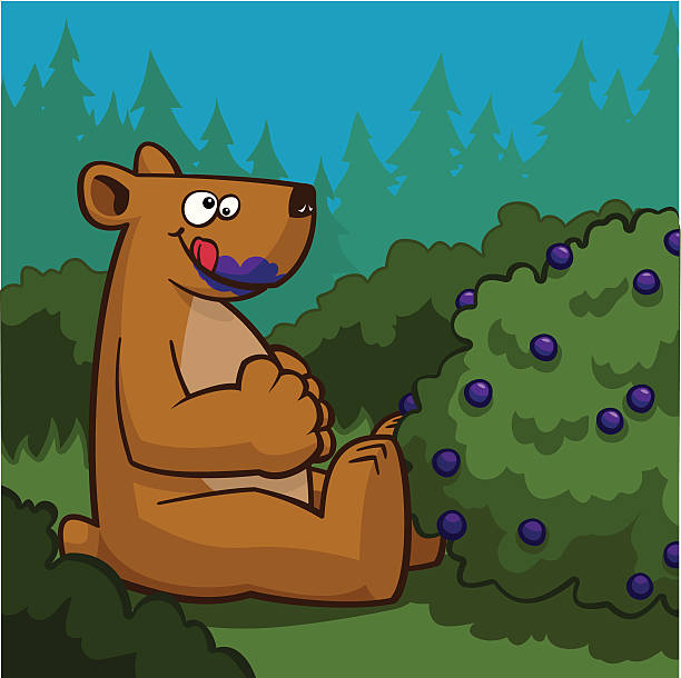 Bearry Good Stock Illustration - Download Image Now - Bear, Eating, Berry  Fruit - iStock