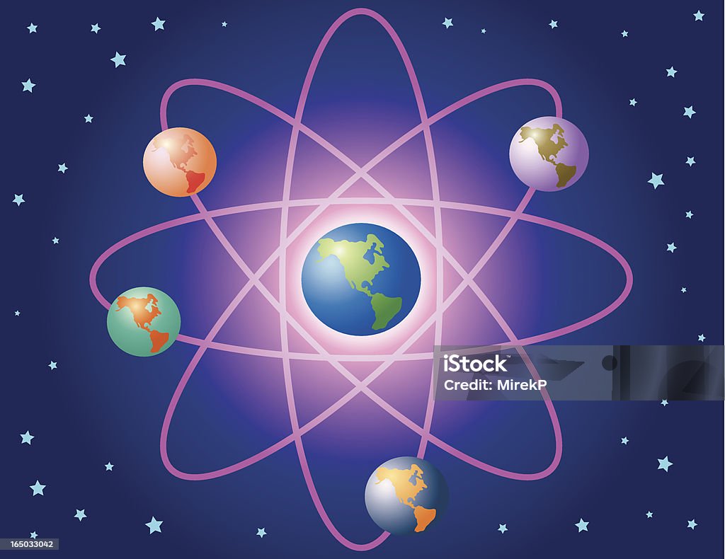 Атомной энергии земли - Векторная графика Атом роялти-фри