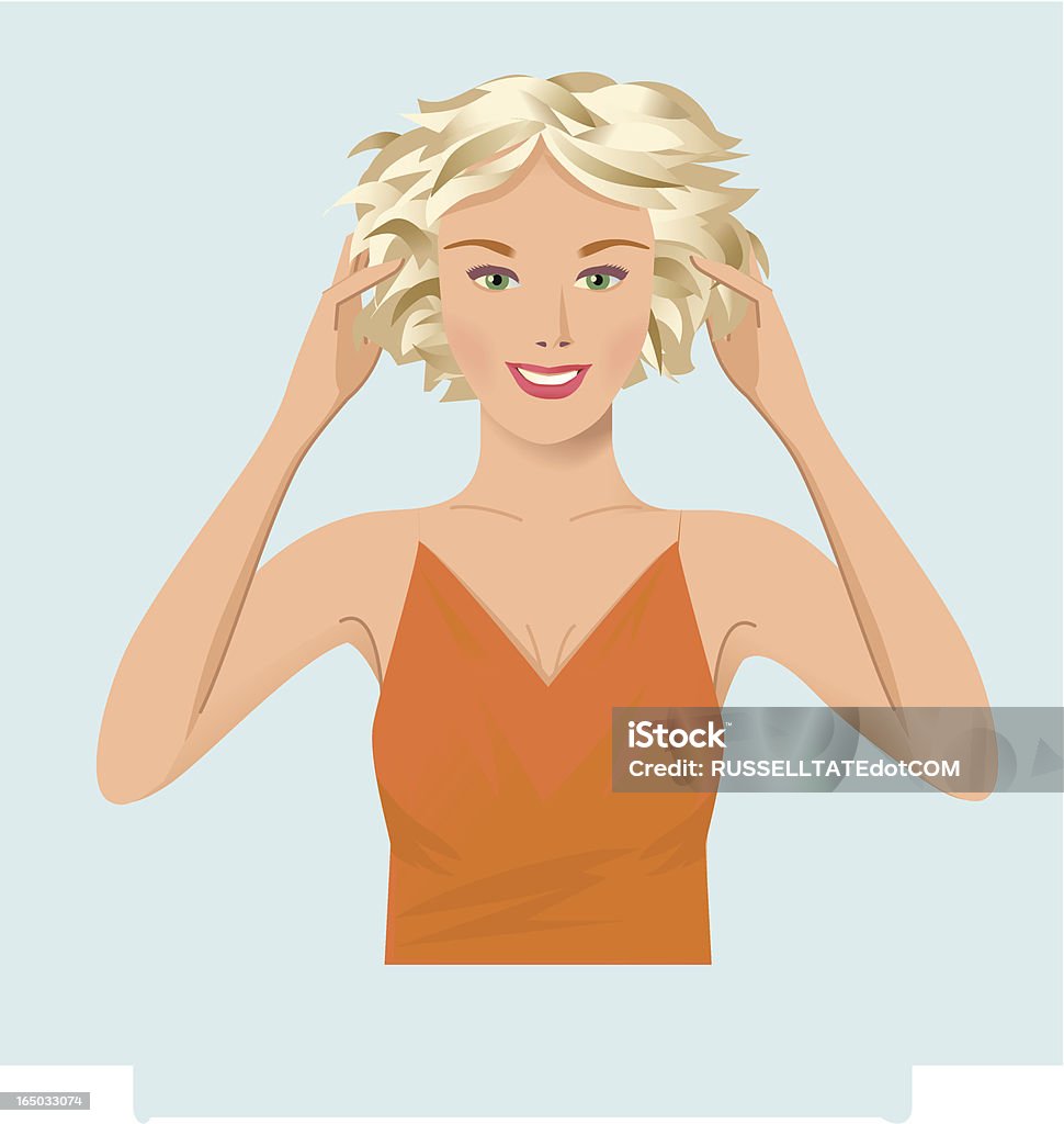 髪の女性の指を実行 - くしゃくしゃのロイヤリティフリーベクトルアート