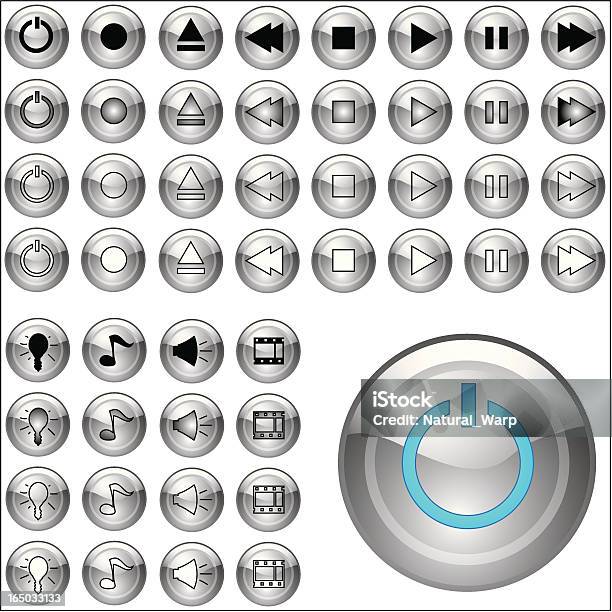 Os Botões - Arte vetorial de stock e mais imagens de Botão - Peça de Máquina - Botão - Peça de Máquina, Cinzento, Conjunto de ícones