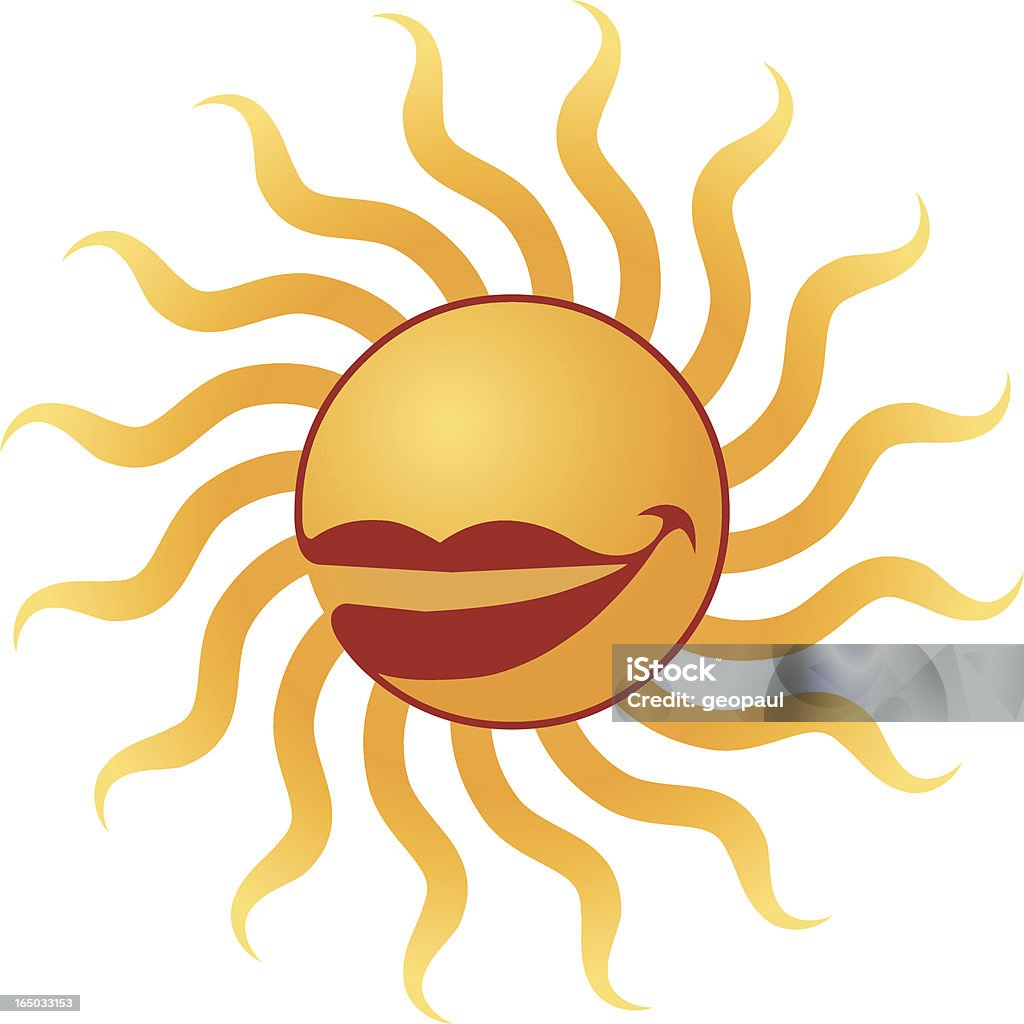 Cara sonriente de vector sol - arte vectorial de Alegre libre de derechos