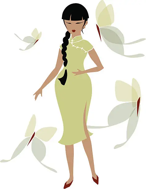 Vector illustration of Lady Butterfly of Refreshing Spring
