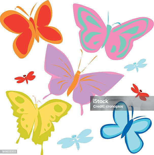 나비 및 Dragronfly 나비에 대한 스톡 벡터 아트 및 기타 이미지 - 나비, 날기, 0명