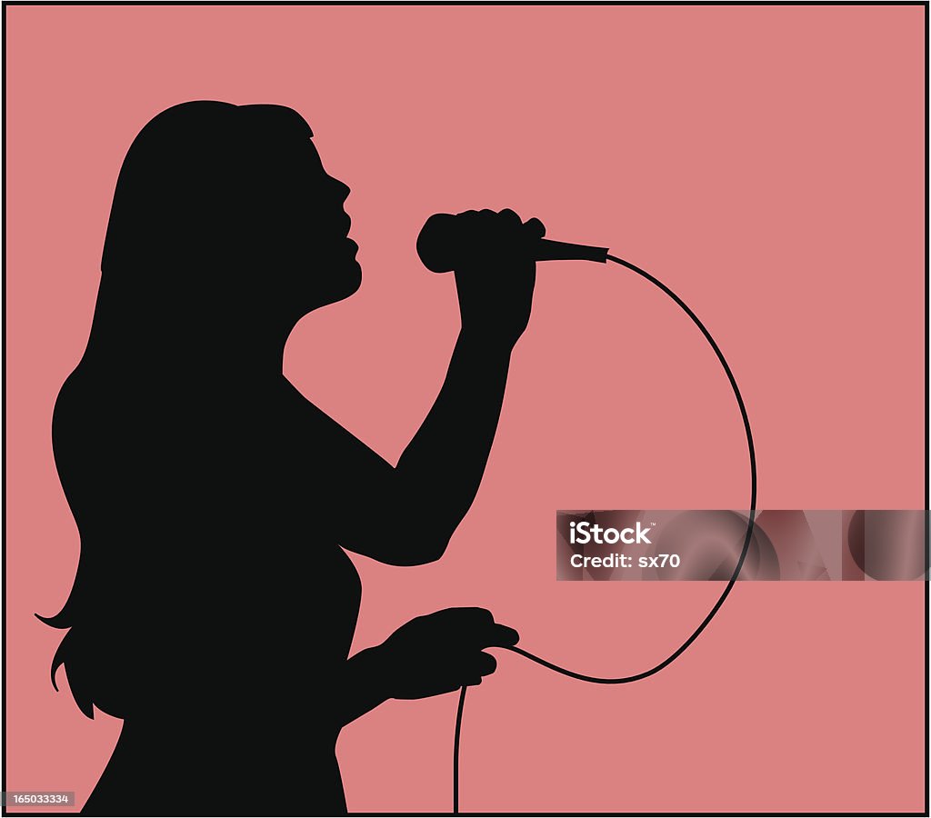 Karaoke Idol  ( Vector ) Silhouette. Singer stock vector