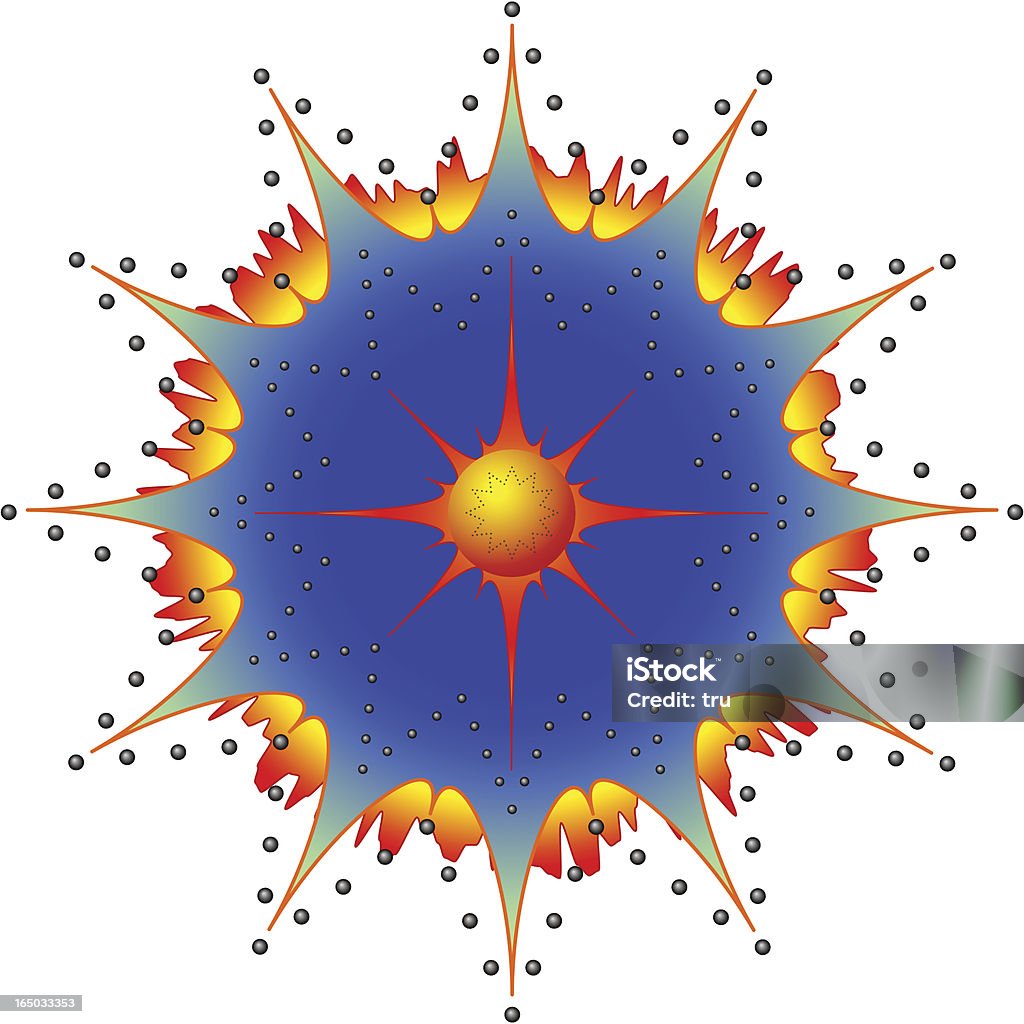 Ornament o Cataclysmic explosión - arte vectorial de Big Bang libre de derechos