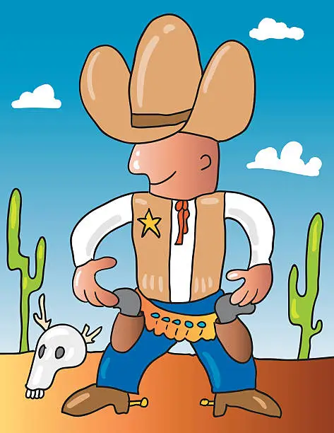 Vector illustration of cowboy