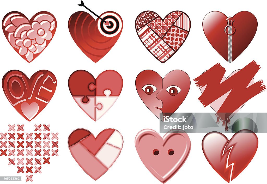 Valentine-pack - Grafika wektorowa royalty-free (Czerwony)