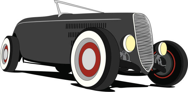 ストリートロッド１９３２年フォード - collectors car car hubcap retro revival点のイラスト素材／クリップアート素材／マンガ素材／アイコン素材