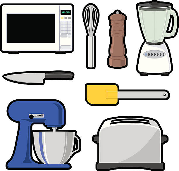Graphic Kitchen Objects - Set 2 (vector & jpg) vector art illustration