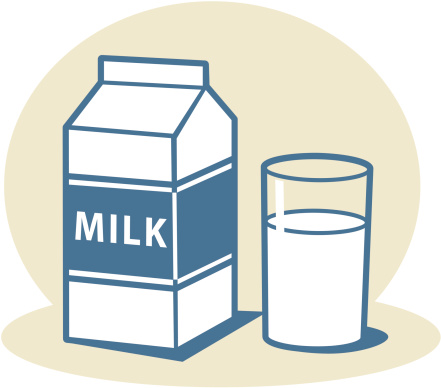 Milk carton with glass of milk