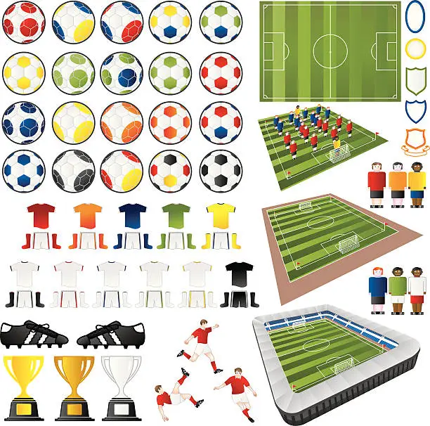 Vector illustration of Soccer Football Vector design elements