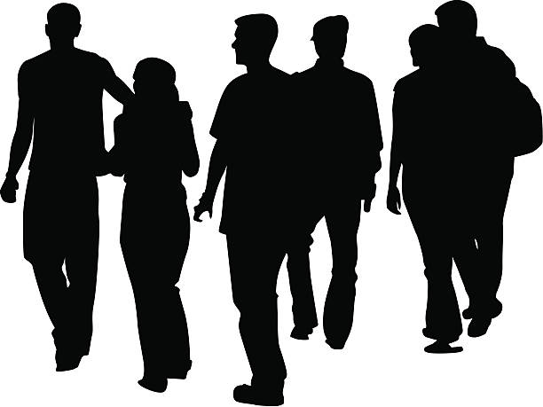 Bекторная иллюстрация Group of people walking away